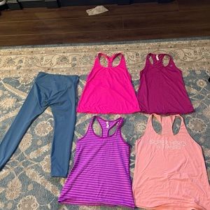 Lot of 5 Lorna Jane Active clothes, size M great shape pants L